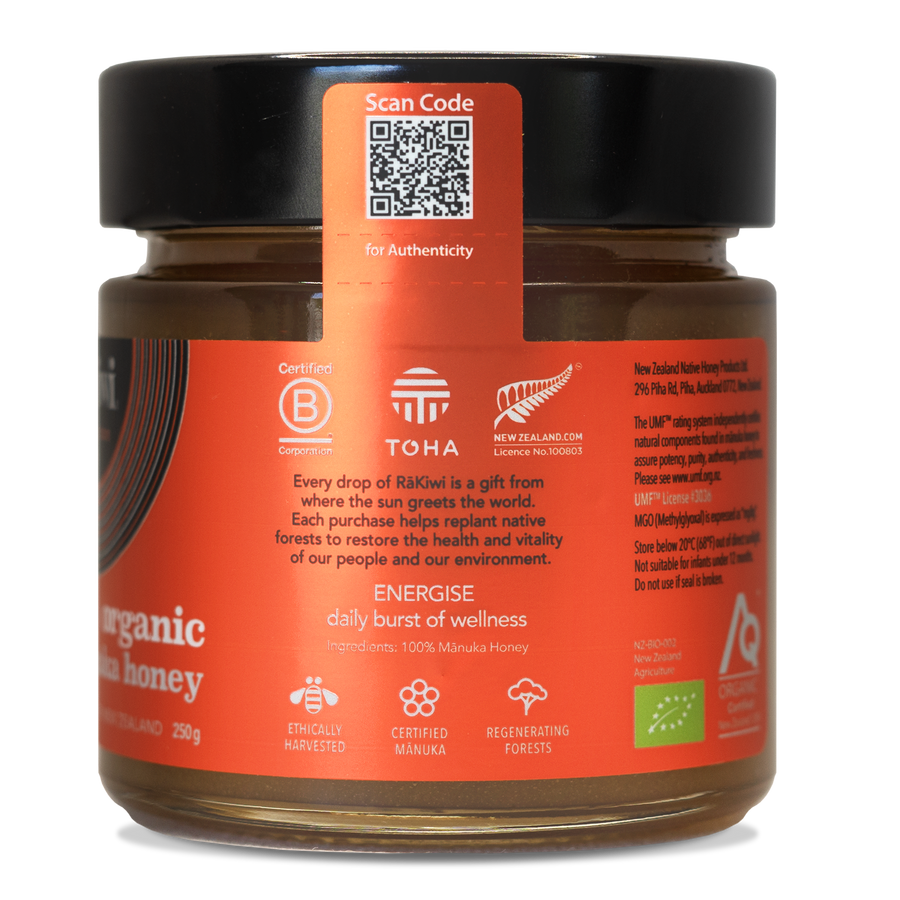 Organic Mānuka Honey  UMF 10+ (MGO 265+) ENERGISE